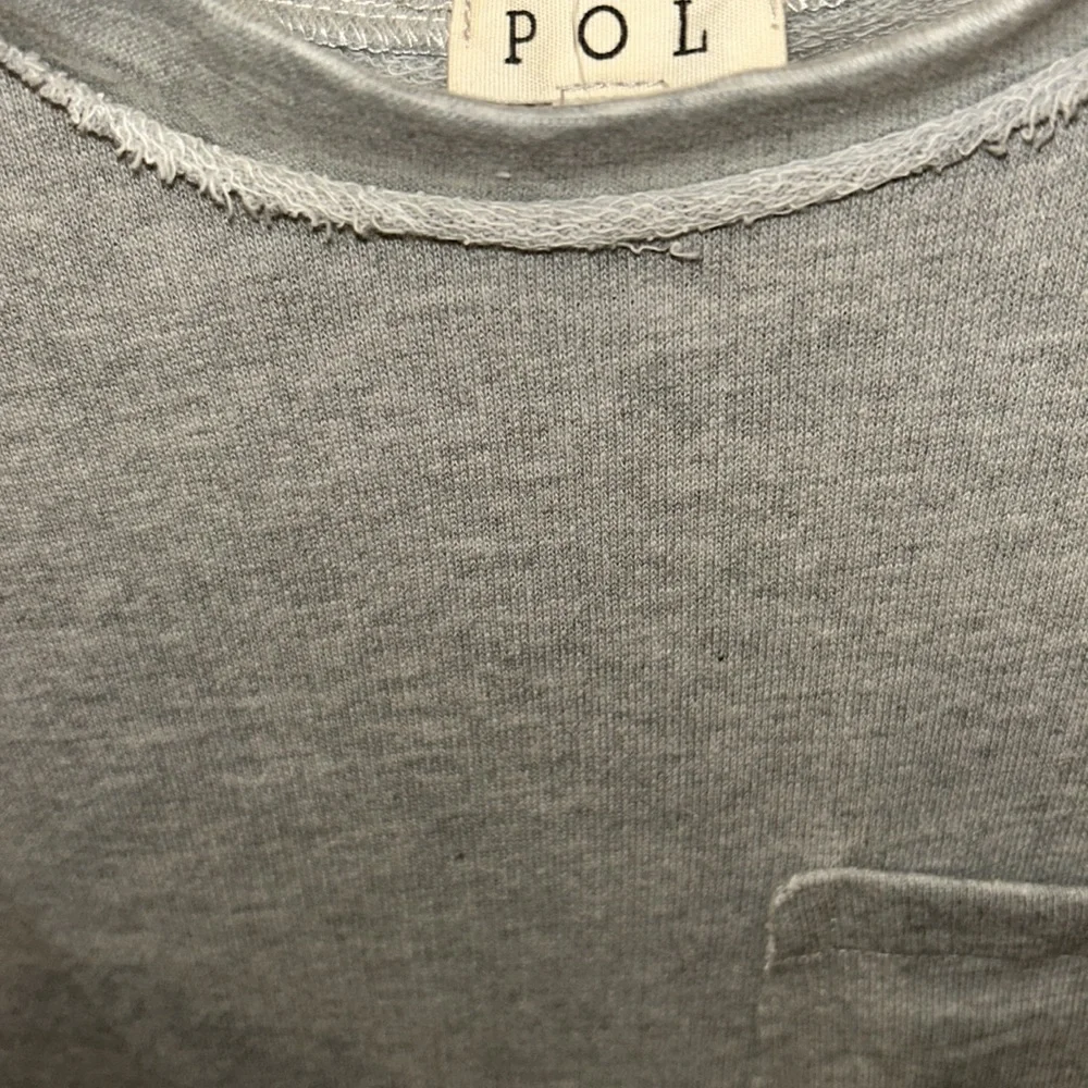 POL Heather Gray Casual Sweatshirt with 🇺🇸 American flag - Picture 5 of 6